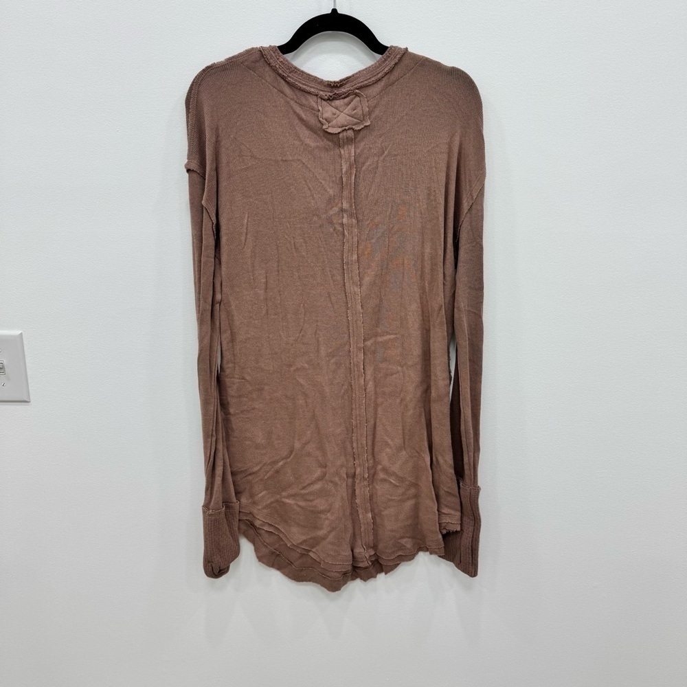 We the Free Colby Long Sleeve Tee Spicy Chestnut Sz Large - Picture 3 of 7